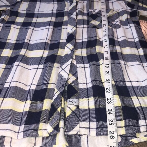 Rails Really Soft Hunter Flannel Shirt Perfectly Positioned Pocket Blue Yellow - Picture 6 of 17